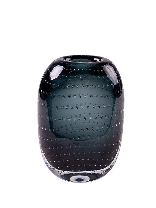 Vaso em vidro preto P
