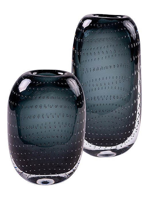 Vaso em vidro preto P