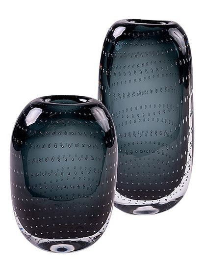 Vaso em vidro preto P